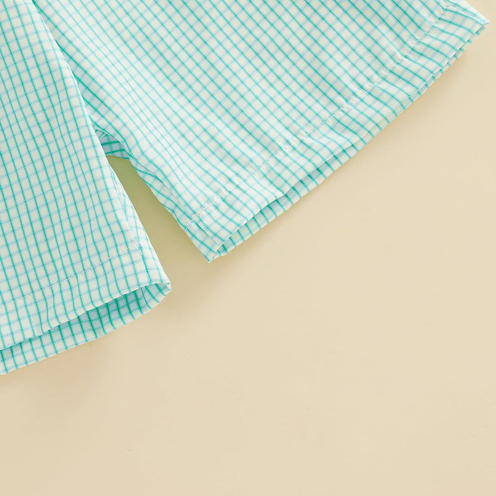 Baby Boy Golf Outfit Hole in One Embroidery Contrast Color Lapel Collar Shirt Solid Shorts Set Toddler Summer Clothes