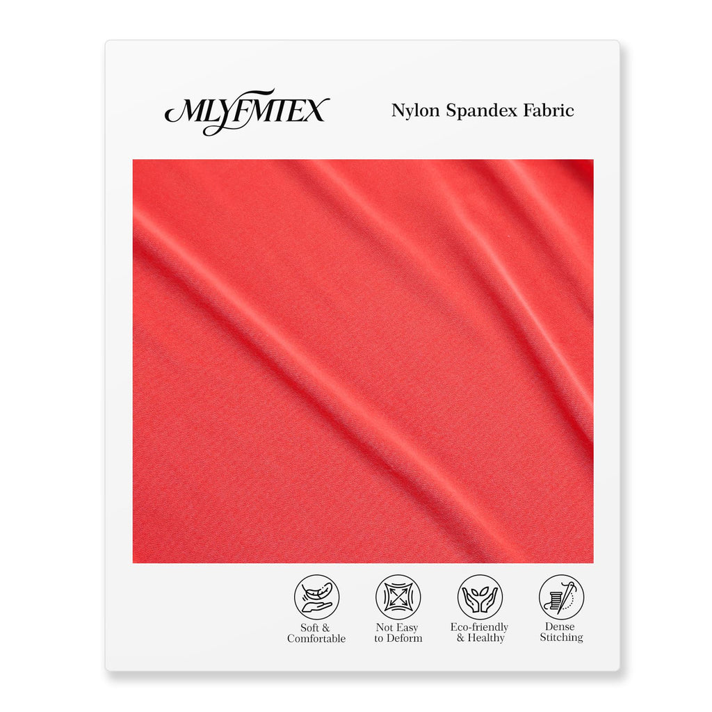 Nylon Spandex Fabric, 4 Way Stretch, 10 Yard, 65 Inch Wide, Red