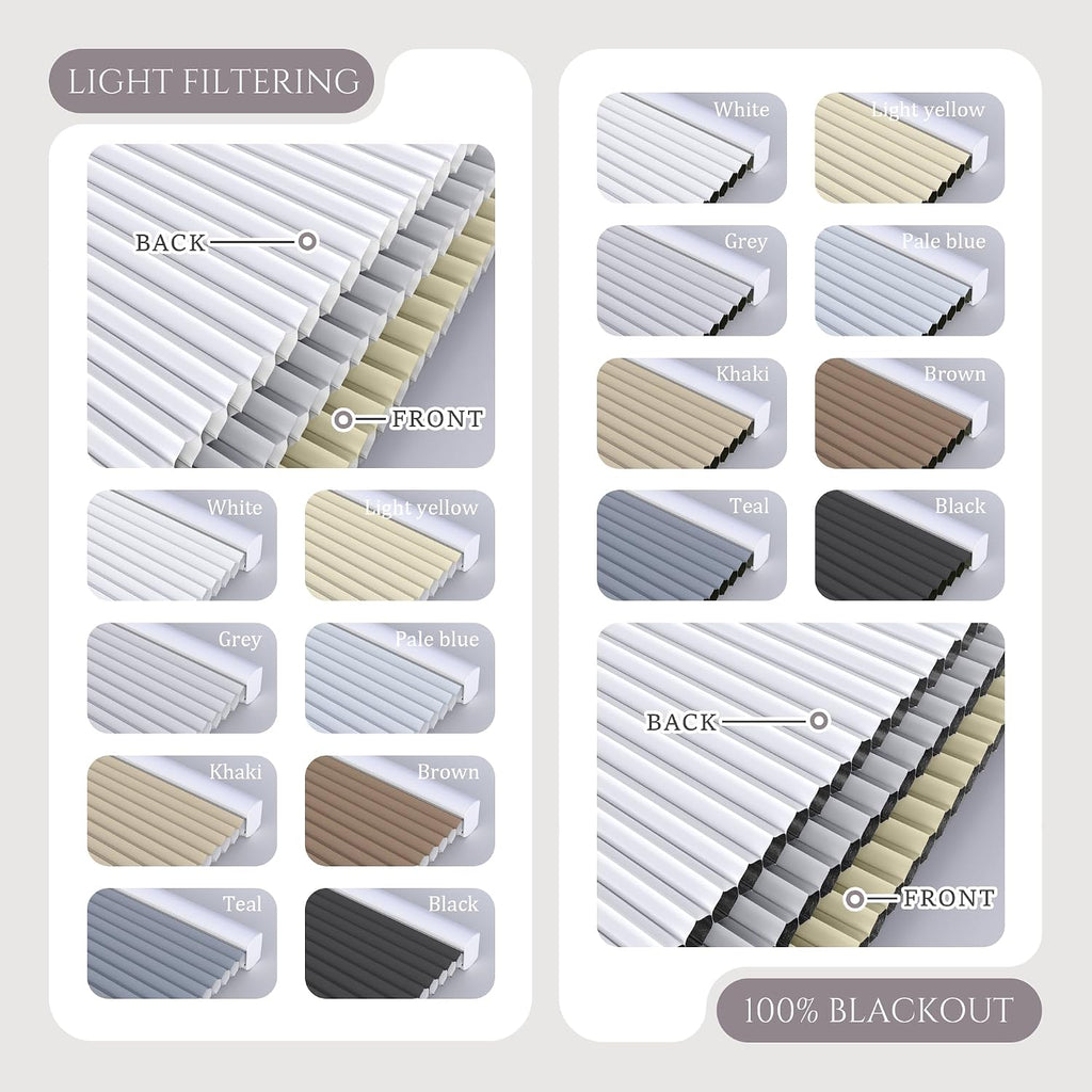 Motorized Top Down Bottom Up Cellular Shades, Smart Electric TDBU Honeycomb Blind with Remote, Blackout or Light