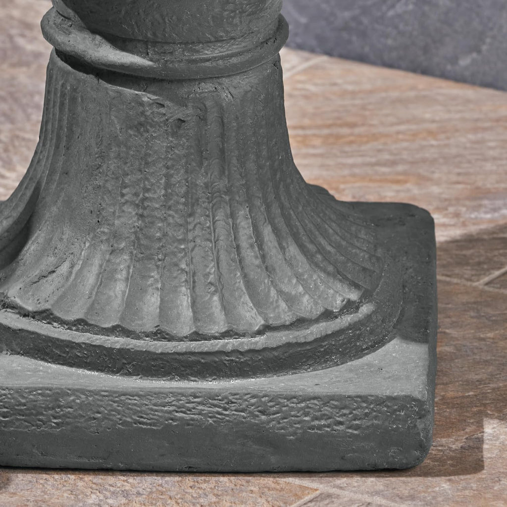28-inch MGO Roman Garden Urn Planter, Lightweight Concrete Indoor Outdoor Flower Pot with Drainage Hole & Stopper