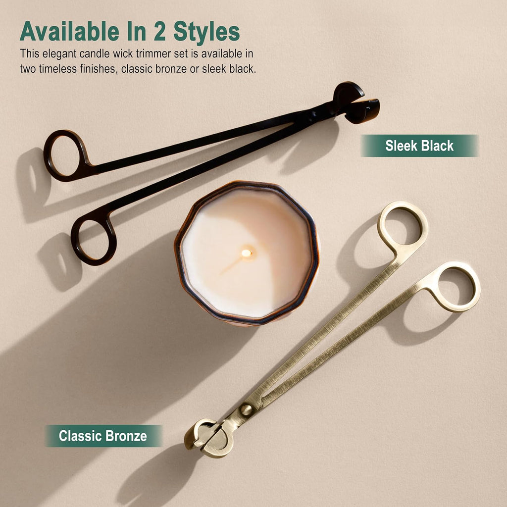 The Growing Candle Wick Trimmer, Stainless Steel Accessories for Candles, Cutter Kit for Trimming, Bronze