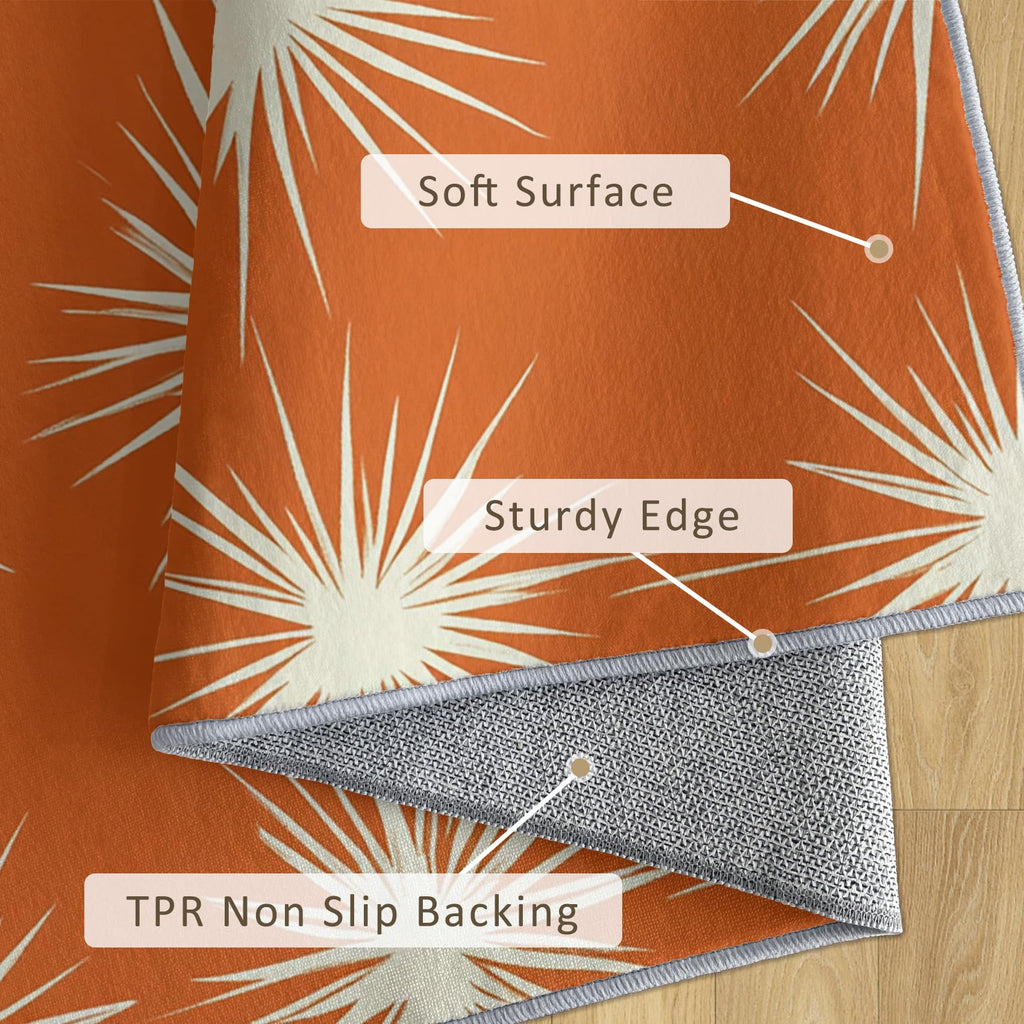 Orange Atomic Throw Rugs 2x3