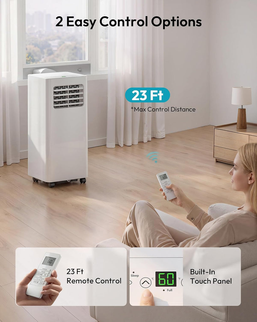 8,000 BTU Portable Air Conditioners, 4-in-1 Air Conditioner Portable Up to 350 Sq.Ft., Portable AC Unit with Cool