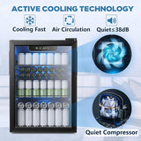 95 Cans Beverage Refrigerator, 26 Bottle Mini Fridge