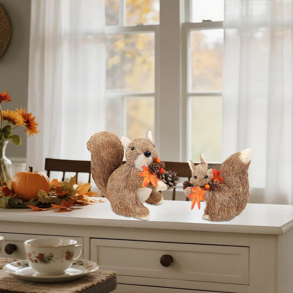 Fall Decorations Squirrels Table Decor - Set of 2