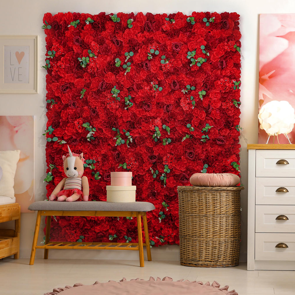 12pcs Flower Wall Panel 16.5"x16.5" Silk Floral Panels Decor