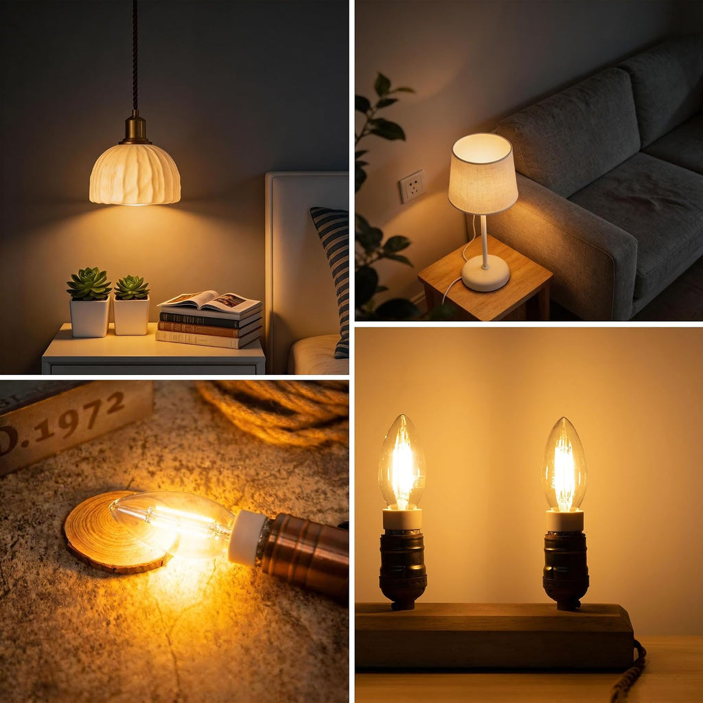 Dimmable B11 LED E12 Bulb 25 Watt Type B Light Bulb 2W,2700K 200LM