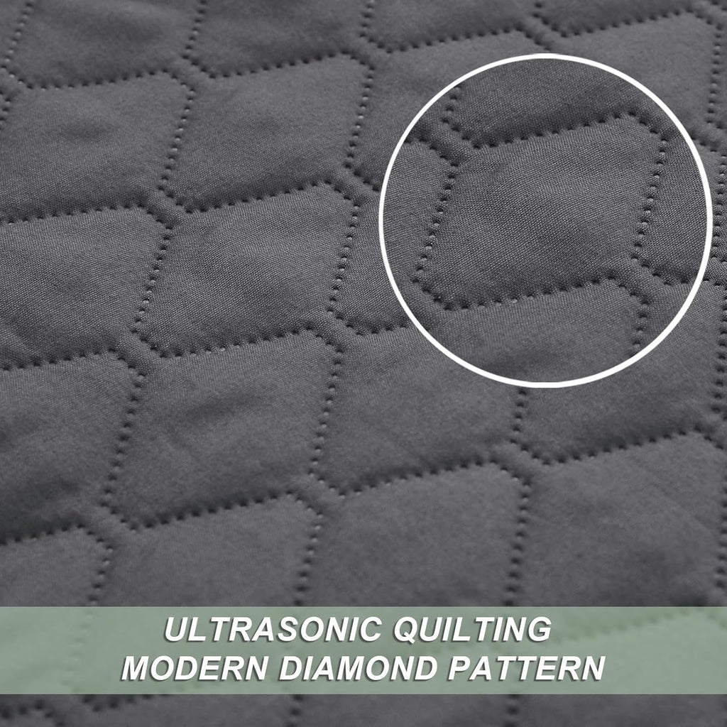 Ultrasonic Reversible Full Queen Quilt Bedding Set with Pillow Shams, Lightweight Quilts Queen, Soft Bedspreads Bed