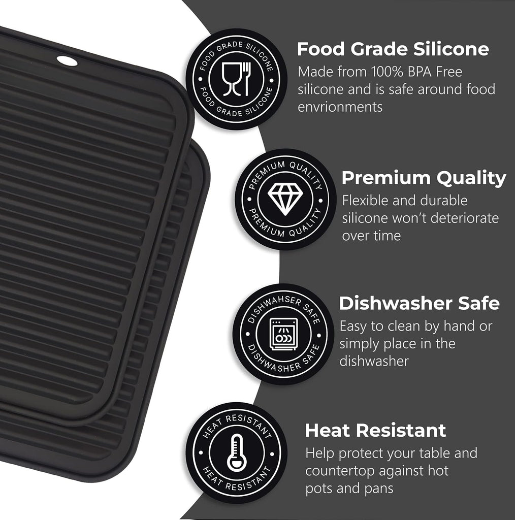 Silicone Trivets for Hot Dishes, Pots, Pans (4 Pack) - Heat-Resistant Pot Holders Countertop Mats - Silicone Trivet - Set of 4