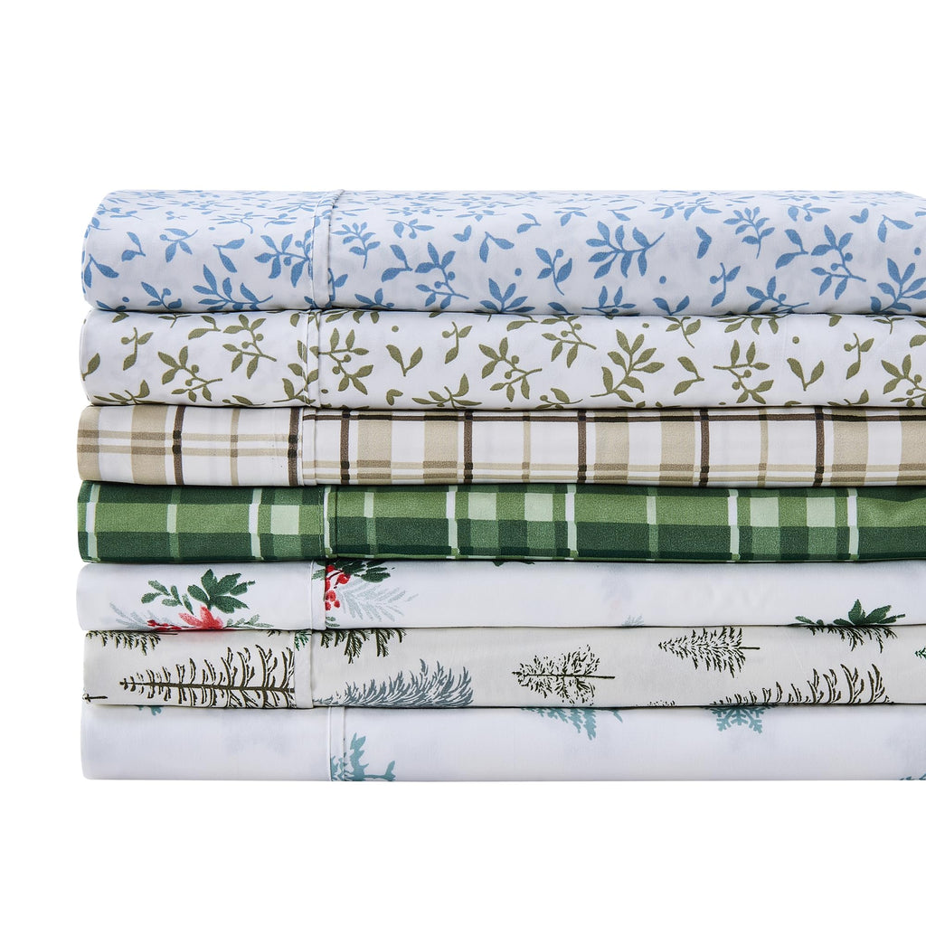 Printed Microfiber Sheet Set - 3-Piece Ultra-Soft, Brushed Bedding Sheets & Pillowcases - Wrinkle & Fade