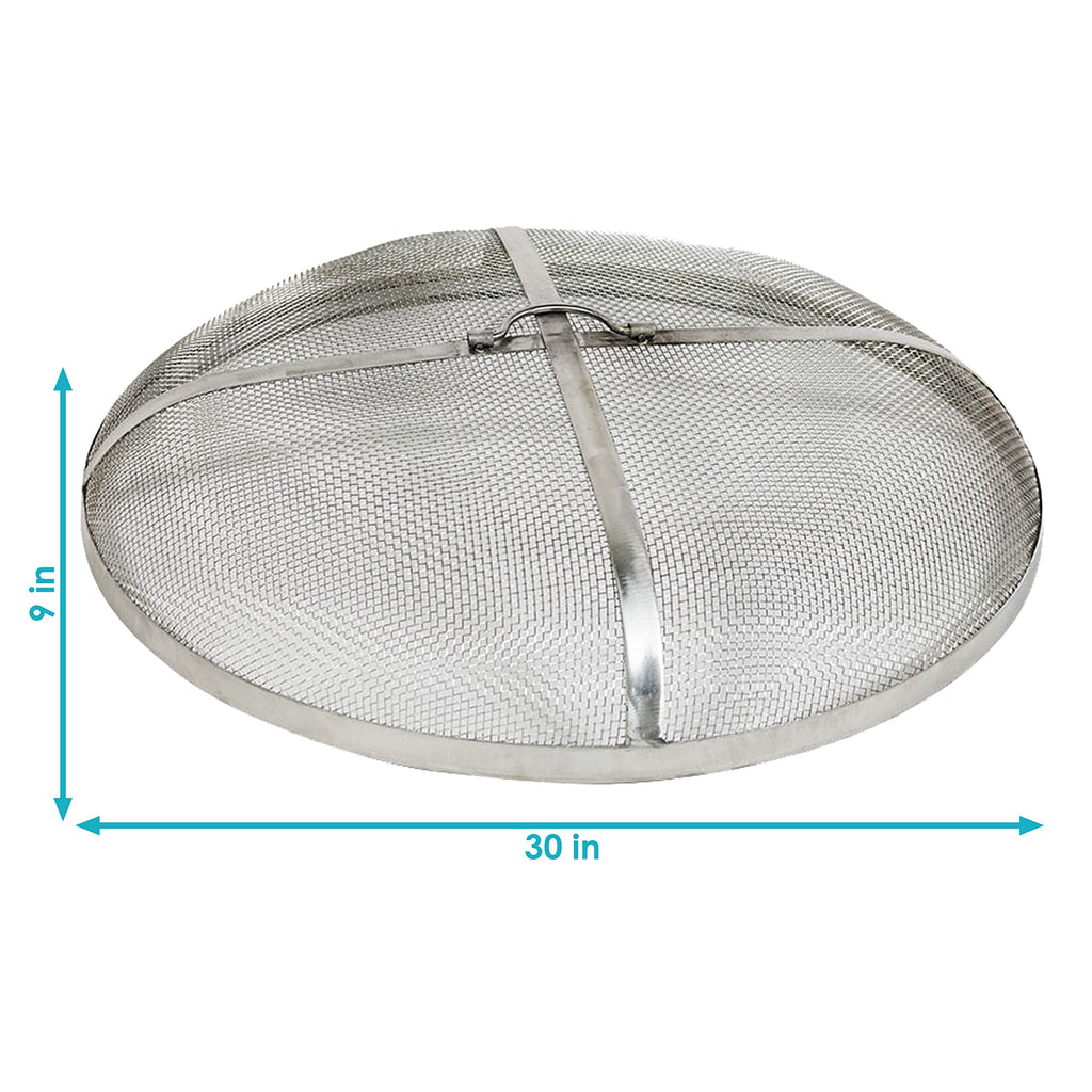 Stainless Steel Fire Pit Spark Screen Cover, Heavy Duty, 30-Inch