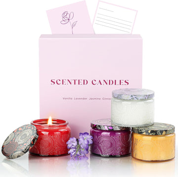 Candles for Women, Scented Candle Gift, Scented Candles, Birthday and Christmas Candle Gifts for Women - Set of 4