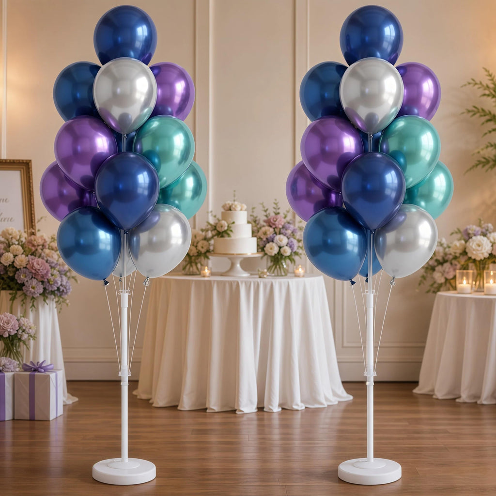 Balloon Column Stand Kit with Balloons, Base and Pole, Balloon Column Kit for Floor or Table Backdrop Decoration for