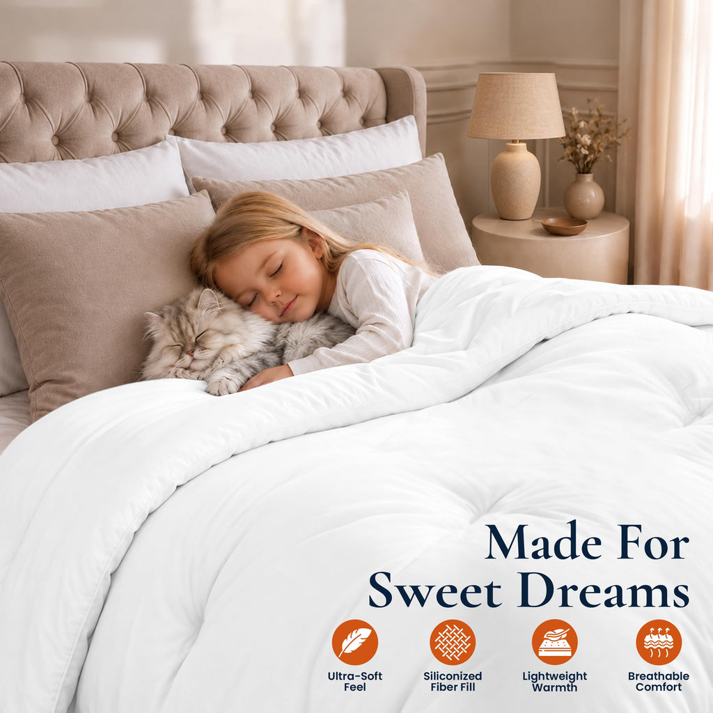 Full Size Duvet Insert, White, Comforter, 82 x 86 Inches