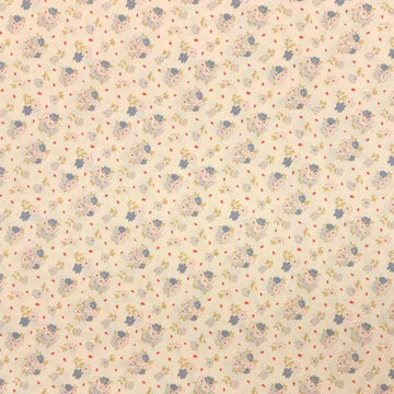 100% Cotton, 108" Wide, Preshrunk, Lightweight, Quilt Backing Fabric for Sewing and Craft Floral Cottage Bouquet, Cut