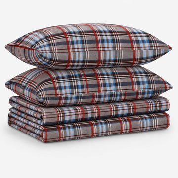 Ultra Soft Turkish Cotton Flannel Sheet Set with Extra Deep Pocket, 100% Cotton Flannel Sheets 4 Piece Set