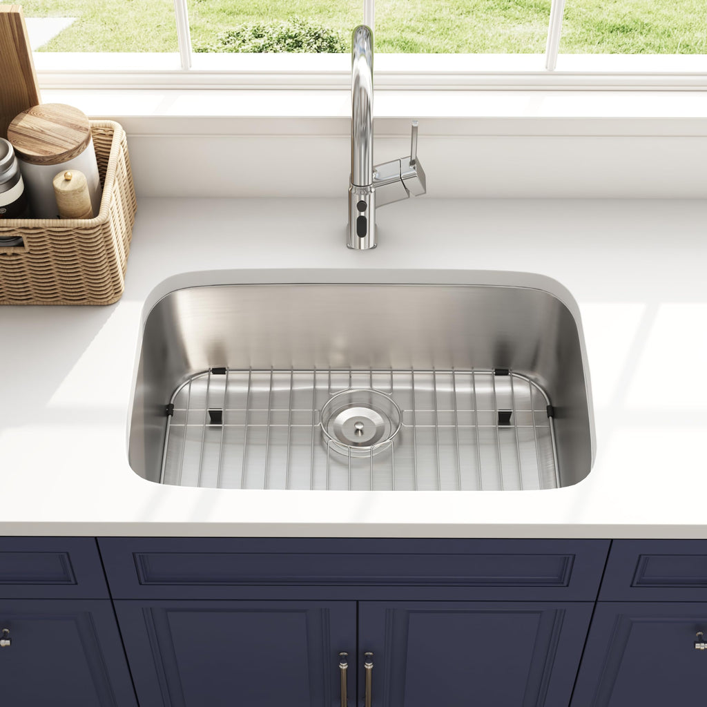 30 Inch Undermount Curved Spacious Single Bowl Kitchen Sink