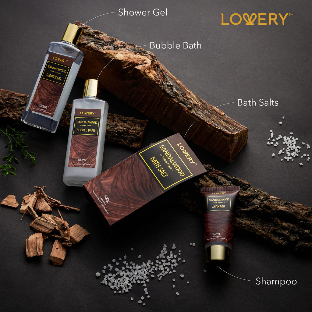 Mens Gift Set, 14Pc Sandalwood Bath Gift Set, Personal Self Care Kit, Gifts from Son, Relaxing Man Gift Basket for