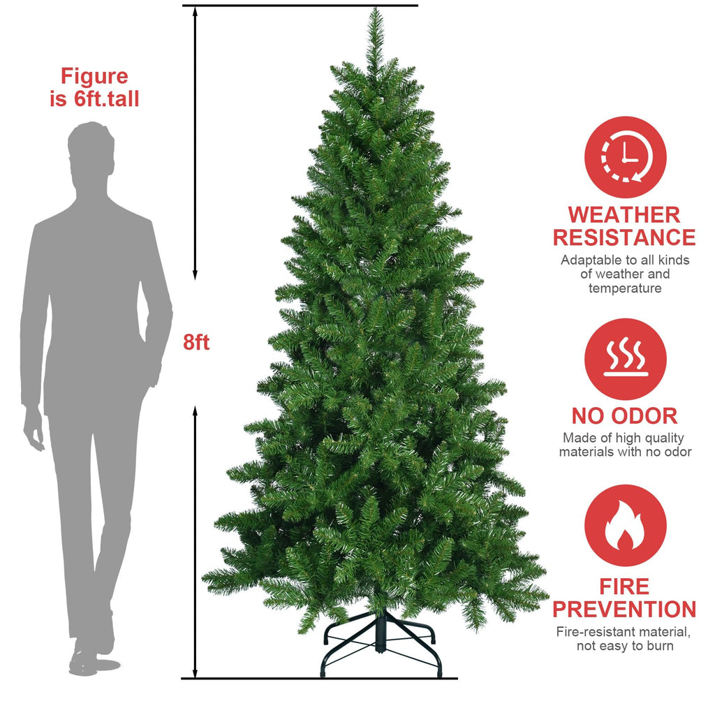 8ft Green Pencil Artificial Christmas Tree