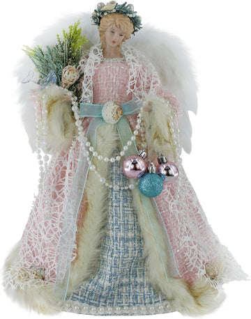 Hill 14" Pink & Blue Cloud Coastal Angel Tree Topper 514410