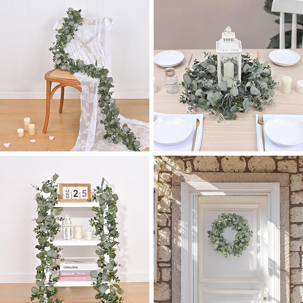 Packs 6FT Artificial Eucalyptus Garland Faux Greenery Garland - Set of 2