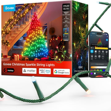 Christmas Sparkle String Lights 99ft with 375 Bullet-Head LEDs