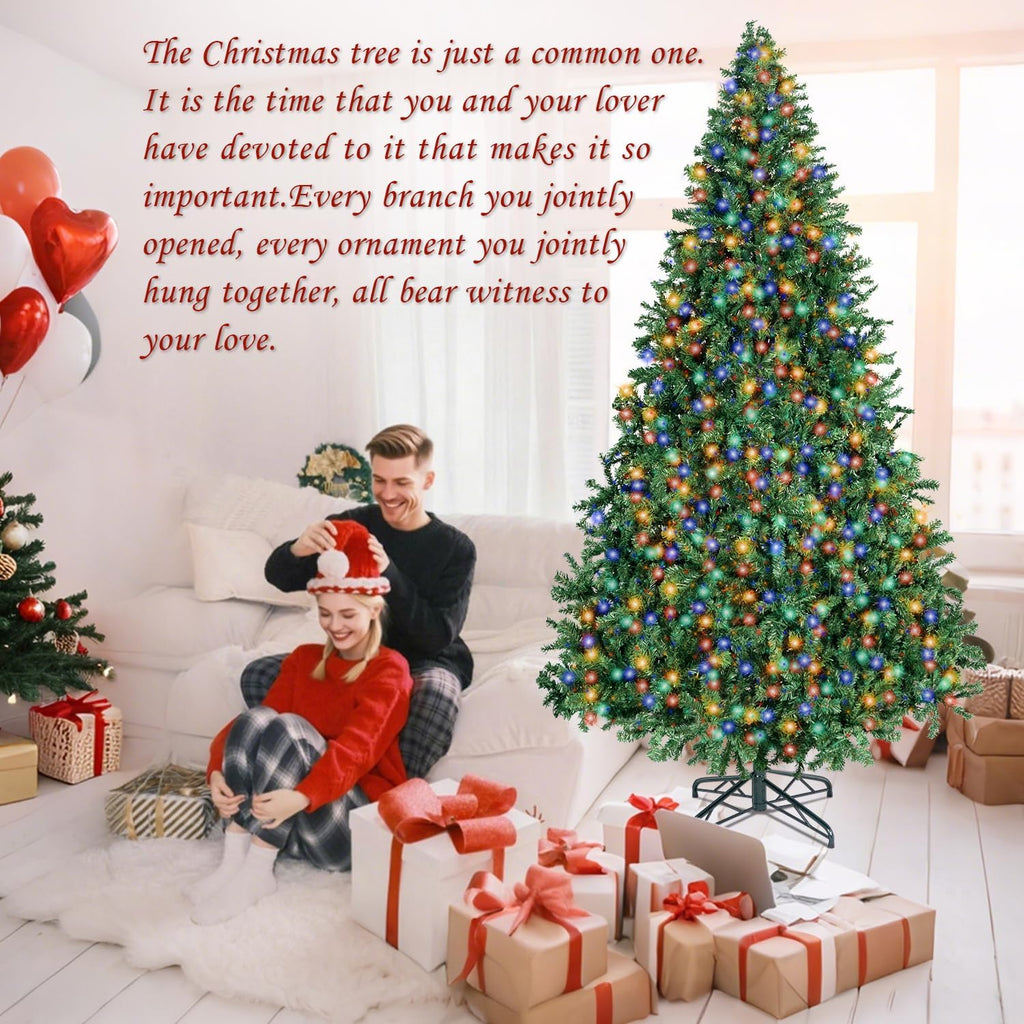 Prelit Christmas Artificial Tree with Led Lights, Lighted Xmas Tree
