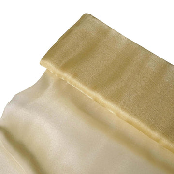 54" x10yd | Champagne Solid Sheer Chiffon Fabric Bolt, DIY Voile Drapery Fabric