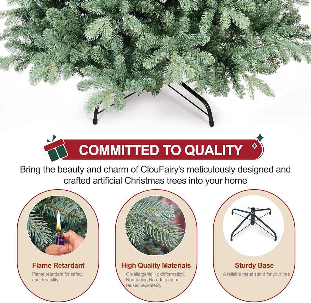 Spruce Christmas Tree , Premium Artificial Hinged Christmas Trees with 2458 PE & PVC Branch Tips,Xmas Trees , Xmas