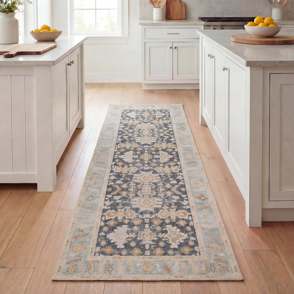 2'6"x10 Runner Rug, Washable Area Rug, Low Pile, Non-Slip Backing