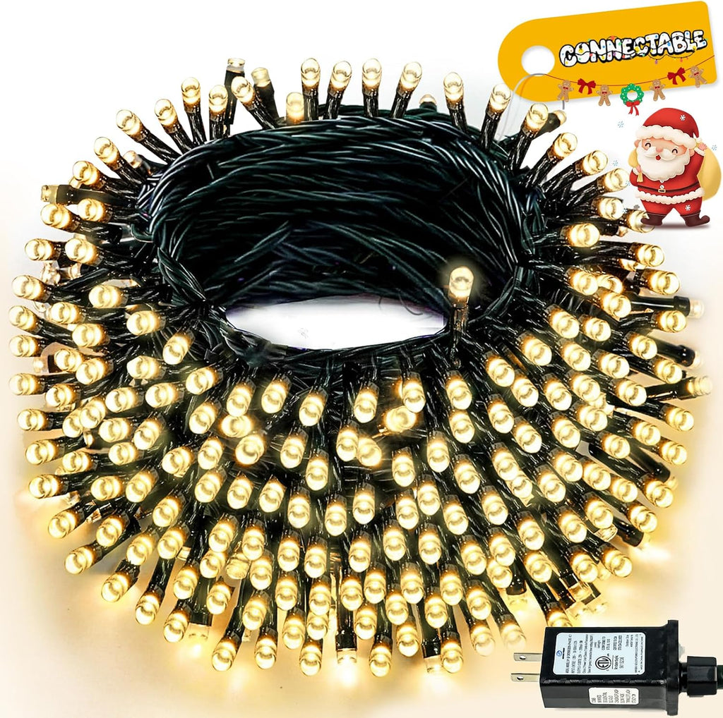 Connectable 240LED 88Ft 13Modes Christmas Lights and 50FT 1000 LED Cluster Christmas Tree Lights Outdoor Indoor