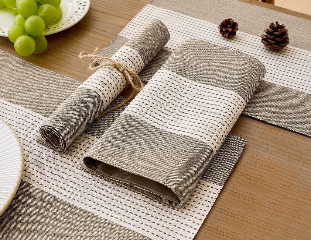 Linen Placemats Set of 4, Macrame Place Mats Table
