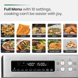 Infrared Heating Air Fryer Toaster Oven, Extra Large Countertop Convection Oven 10-in-1 Combo, 6-Slice Toast, Enamel