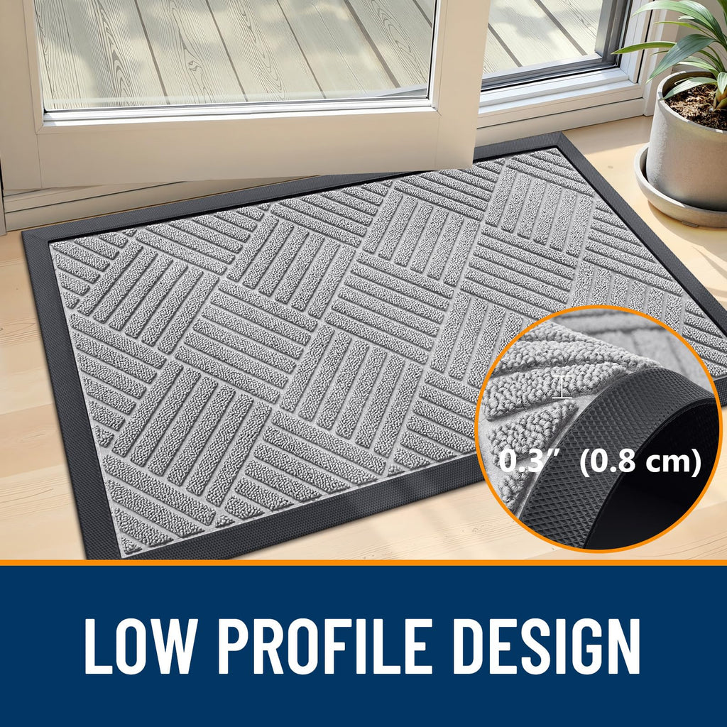 Front Door Mat Outside Entrance 47x32, Waterproof Heavy-Duty Doormat