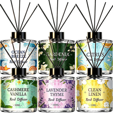 Reed Diffuser Set, 10.14 Oz Reed Diffusers with 30 Sticks - Set of 6
