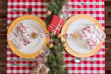 Checkered Tabletop Collection 100% Cotton, Machine Washable, Tablecloth, 60x84, Red
