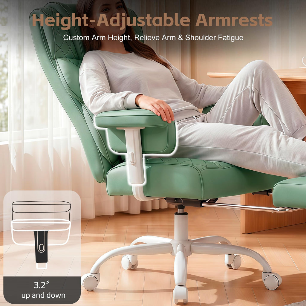 Office Chair, Desk Chair with Soft Adjustable Armrests, Ergonomic High Back Gaming Chair with Lumbar Support