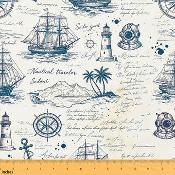Nautical Upholstery Fabric Soft 1 Yards