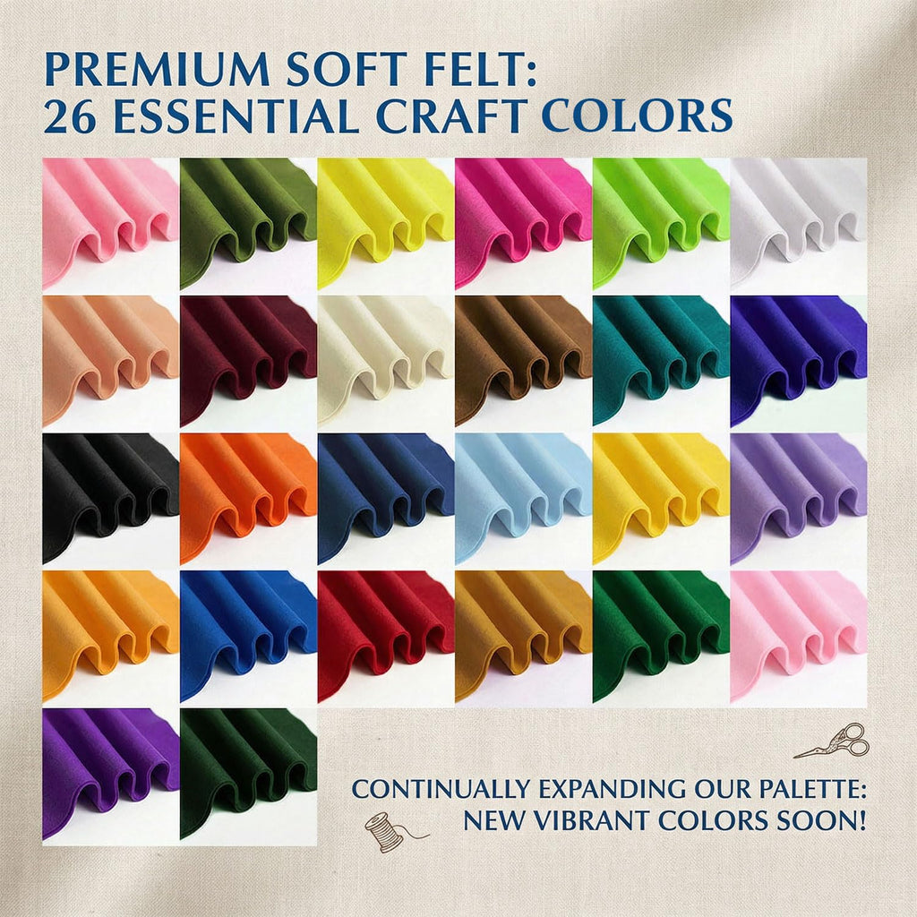Ivory Felt Fabric 36" x 72" 1.6mm Thick Large Craft Sheet