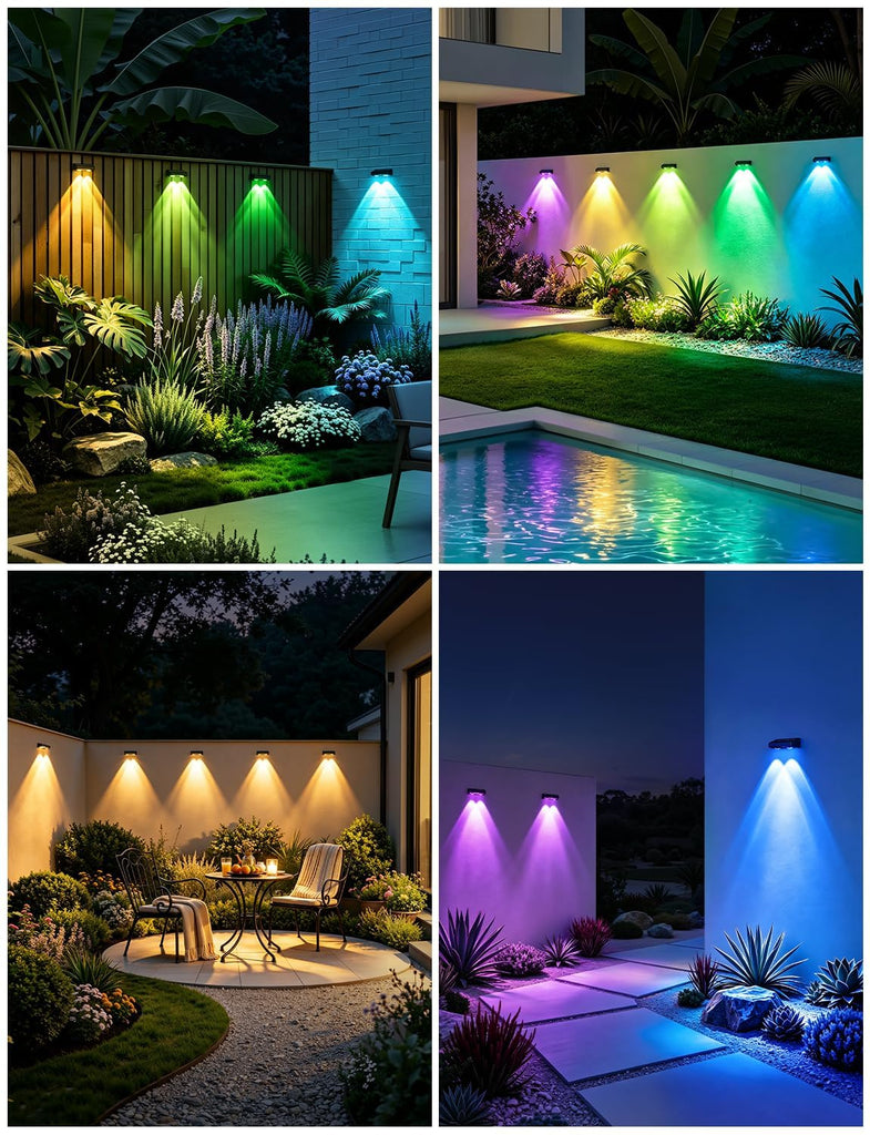Solar Fence Lights Outdoor with Remote, 12 Pack 9 Colors & 11 Lighting Modes Fence Lights Solar Powered Waterproof