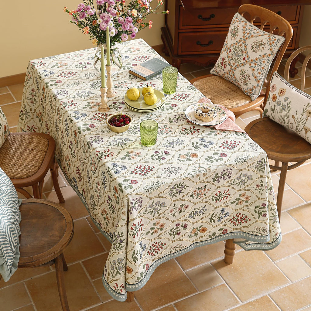 Designer Vintage Rectangular Printed Tablecloth, 71"x55"