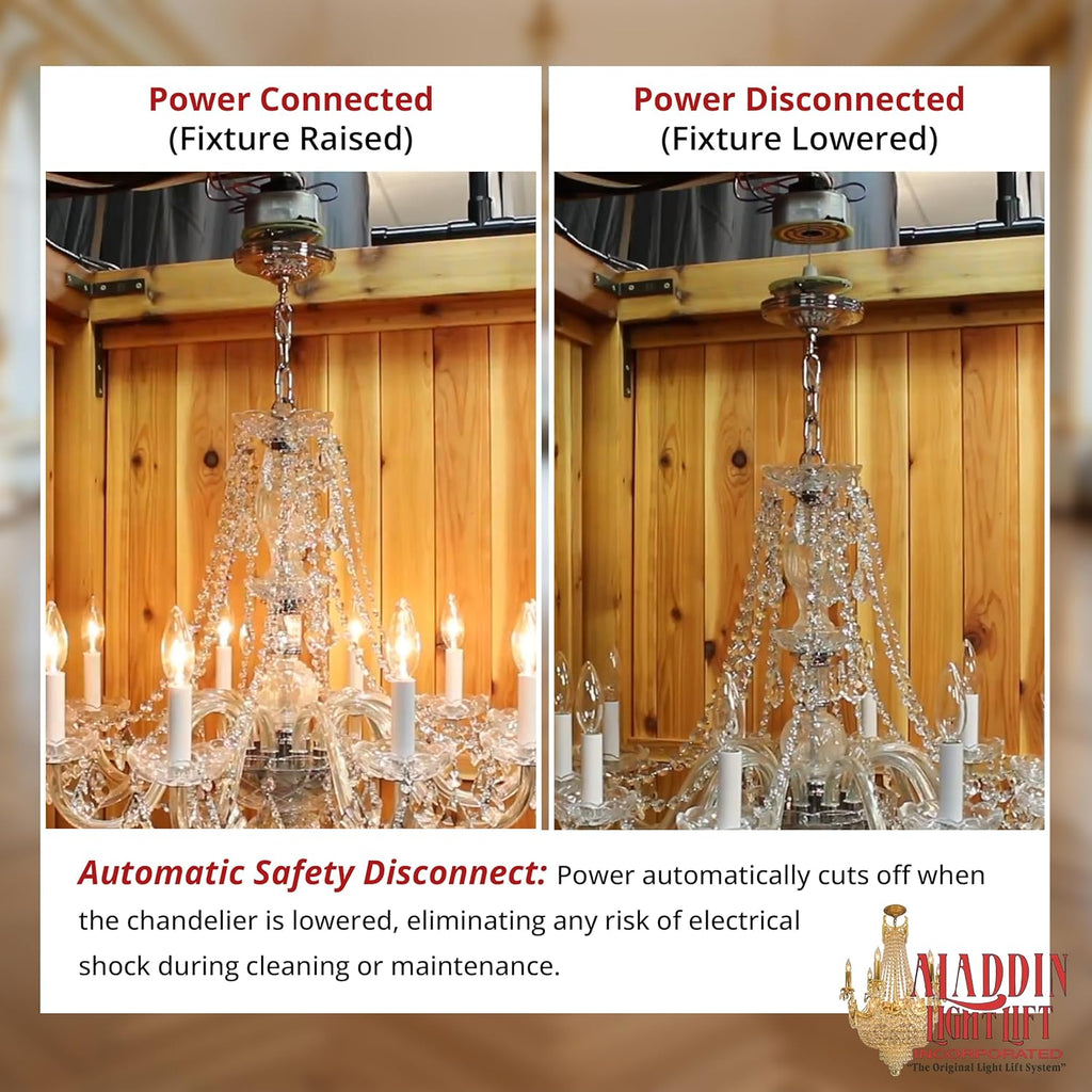 300 lb Motorized Chandelier Lift System with Remote Control, Residential Grade, Remote Mount – Mid-Capacity