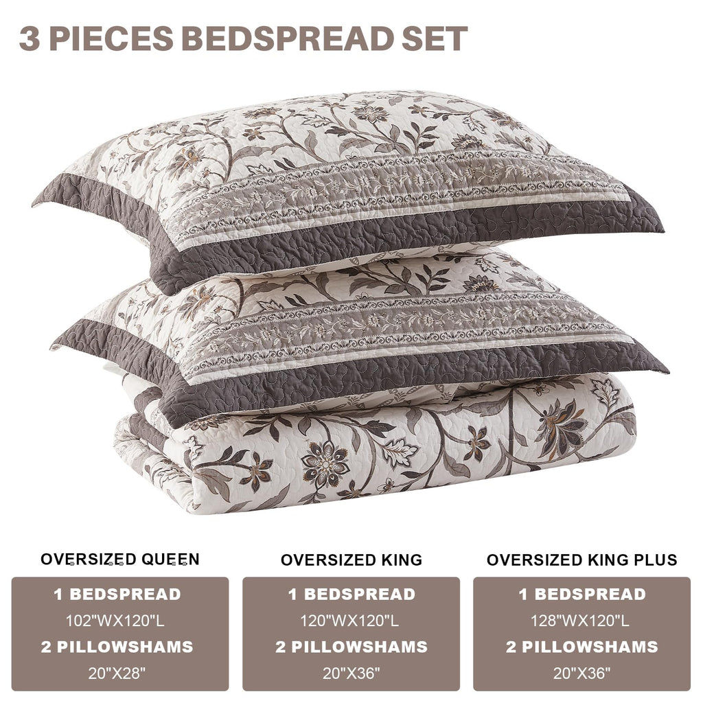 Oversized King Bedspreads 128x120, California King Quilt Set