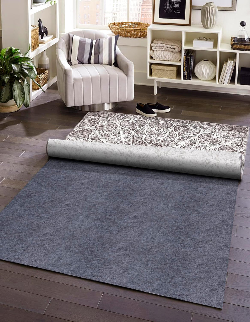 Uni-Luxe Dual Surface Felt and Rubber Non-Slip Rug Pad 1/4" Thick (2' 6" x 10' Runner) - Set of 25