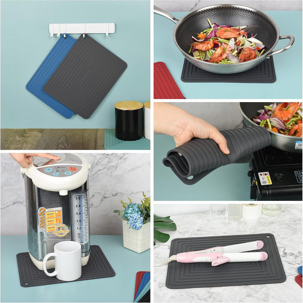 Trivets for Hot Dishes, Trivet Hot Pads, Silicone Trivets for Pots and Pans, Silicone Pot Holders, Trivet for Quartz