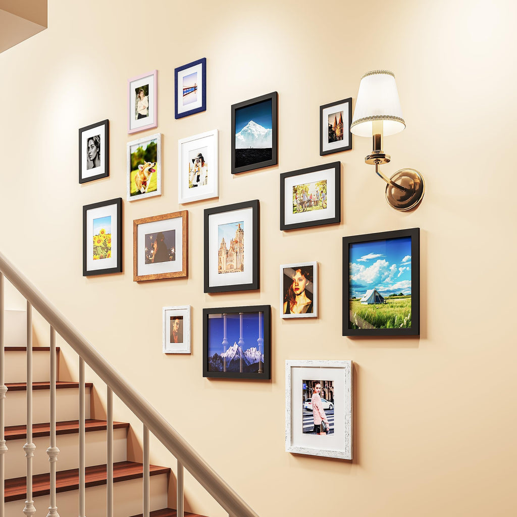 11x14 Picture Frame Set of 12, Gallery Wall Frames, Navy Blue