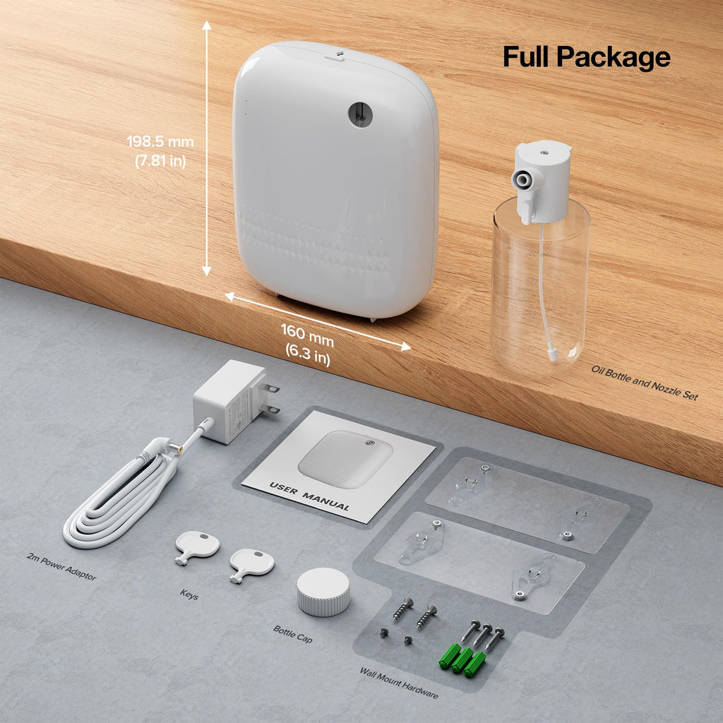 ANW Smart Waterless Essential Oil Diffuser for Large Room, White