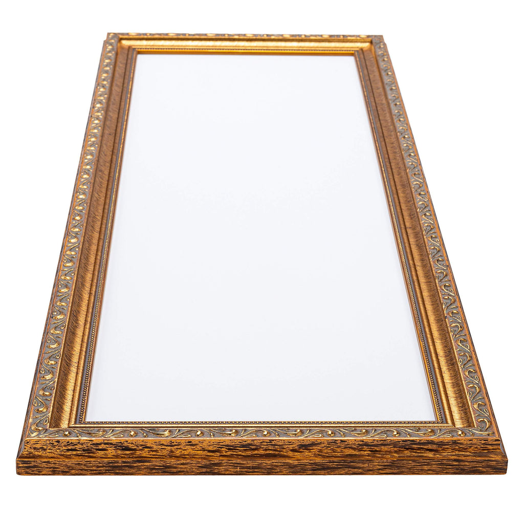 4x4 Inch Frame Gold Vintage Antique Solid Wood Picture Frame | 1.25 Inch Moulding Width | Includes UV Acrylic