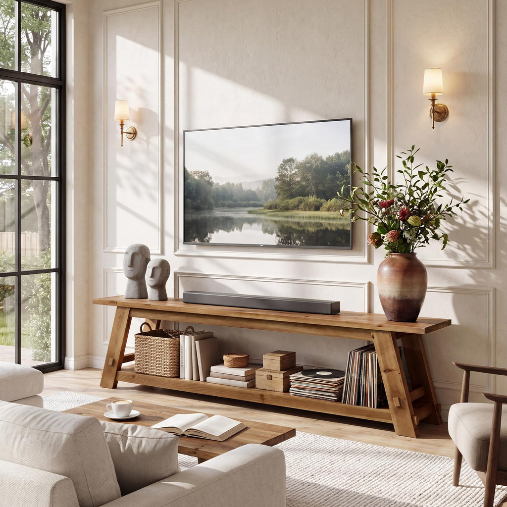 78.74-Inch Solid Wood TV Stand for TVs Up to 90 Inches