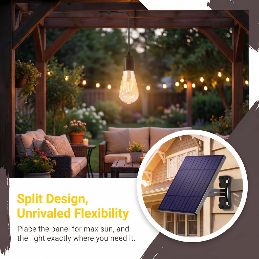 Solar Pendant Light 2 Pack Replacement DIY Bare Bulb for Shed, Chicken Coop